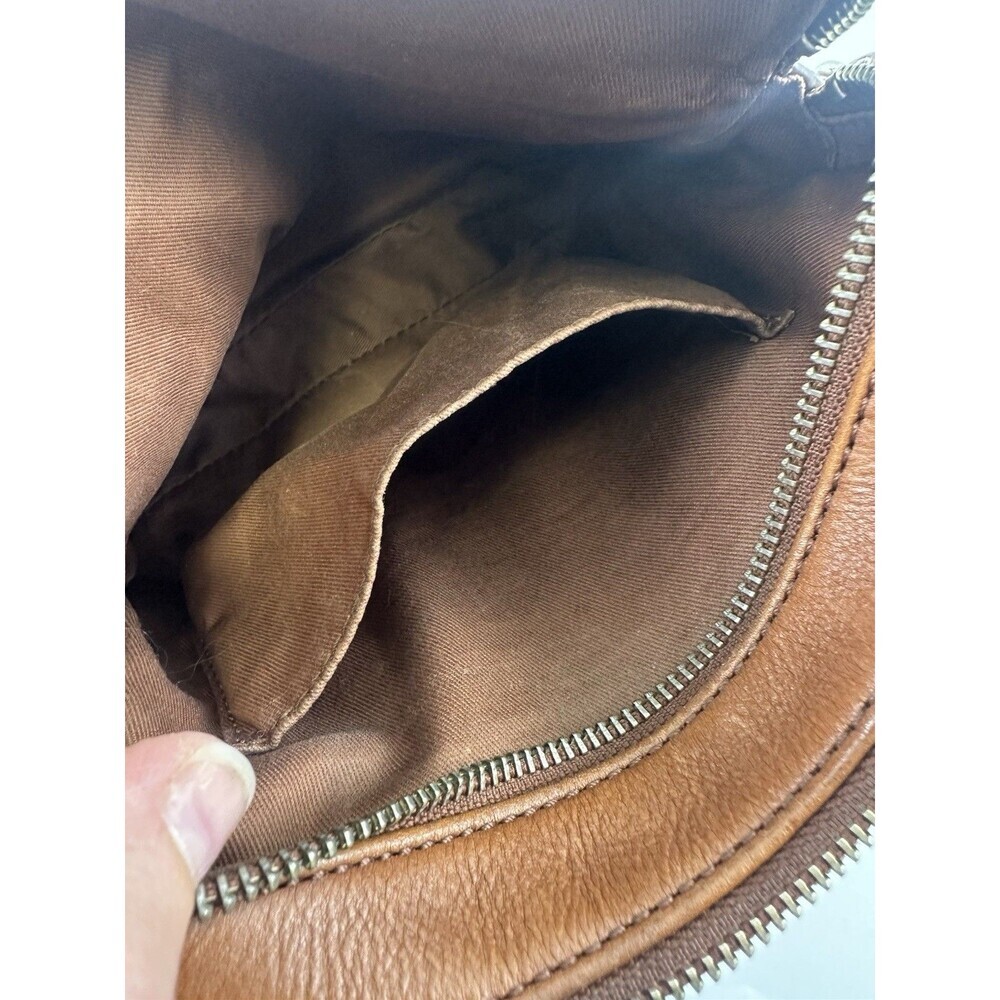 Fossil Sydney Mini Crossbody Bag Purse Smooth Tan Leather Zip Around Adjustable - Picture 8 of 16